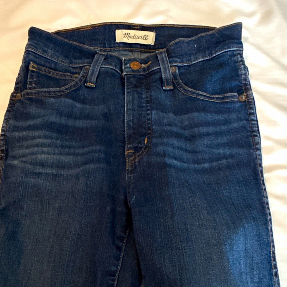 MADEWELL  Women's High-Rise Skinny Jeans 24 Blue Dark Wash Denim Button 5-Pocket